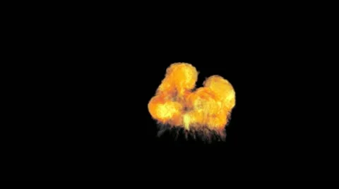 Large Fireball Explosion - With alpha channel Stock Footage 12719865