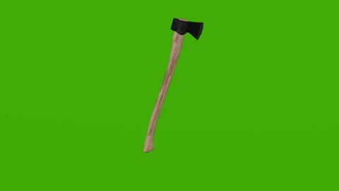 Large firewood chopping axe rotating on green screen Stock Footage 279801947