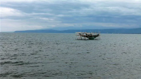 Large fishing net Stock Footage 725465