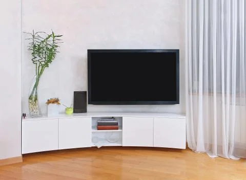 Large flat screen TV inside modern interior Foto stock