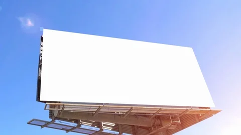 Large Flat White Billboard Outdoor Banner Background Ad Board Stock Footage 86675609