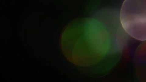 Large flickering bokeh light with different colors from the right Видео 309968869