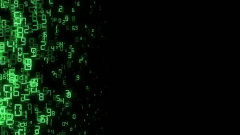 A large flow of figures. economic processes. The green letters move on the left Stock Footage 86282565