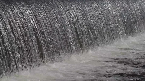 Large flow of water, waterfall Video stock 48302797