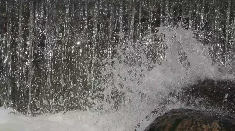 Large flow of water, waterfall Stock Footage 48304678