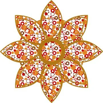 A large flower with a colored pattern for postcards, invitations, websites. Stock Illustration