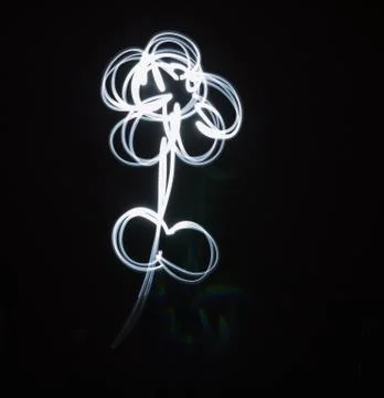 Large Flower Painted with Light Stock Photos