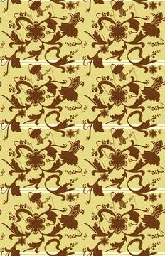 Large flowers of different structure, curved leaves, fruits on thin twisted.. Stock Illustration