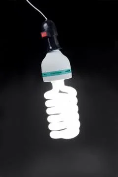 Large fluorescent lamp with turn on the light Stock Photos