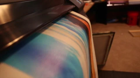 Large Format Canvas Prining Stock Footage 68365668