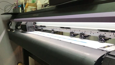 Large format color printing Mimaki Stock Footage 99471780