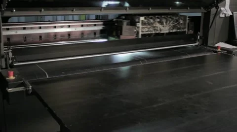 Large format flatbed digital printer Stock Footage 11439183