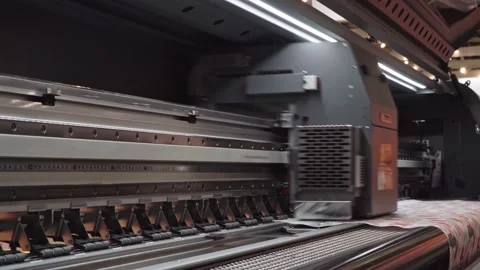 Large format high speed industrial printer for printing promotional products Stock Footage 149703199