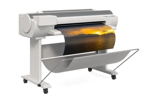 Large format inkjet printer. 3D rendering Stock Illustration