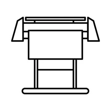 Large format inkjet printer icon, outline style Stock Illustration