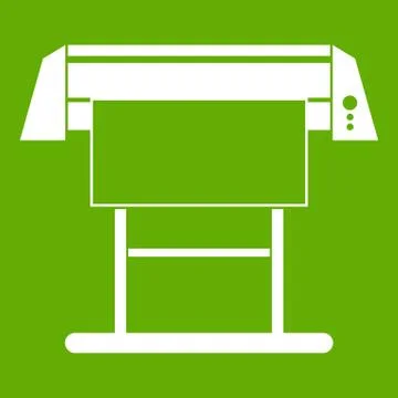 Large format inkjet printer icon green Stock Illustration