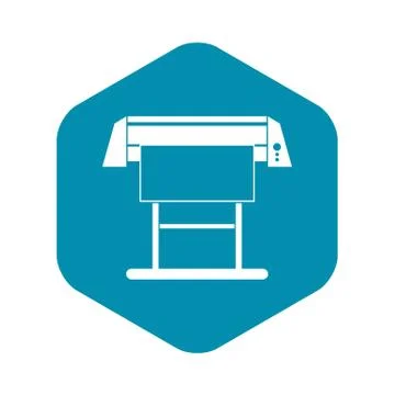 Large format inkjet printer icon, simple style Illustrazione stock