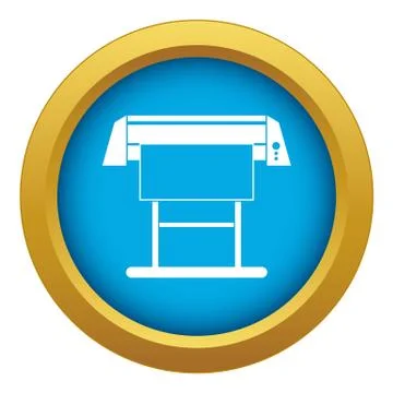 Large format inkjet printer icon blue vector isolated Illustrazione stock