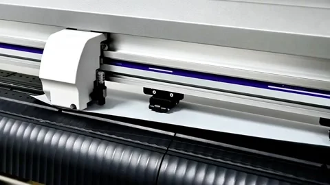 Large-Format Printer in Action: Ink Flow and Head Movement Stock-Footage 320991336