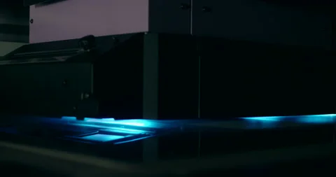 Large Format Printer Anamorphic UV Light Printing Photo Stock Footage 168097449