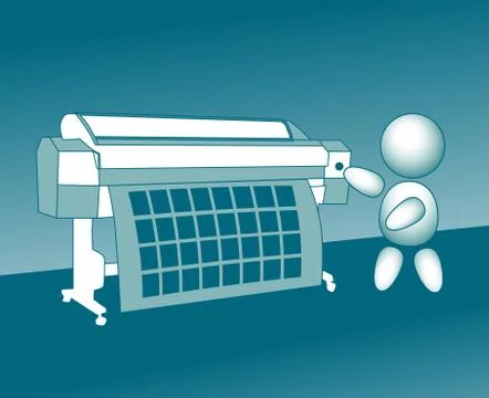 Large format printer digital cmyk color paper Stock Illustration