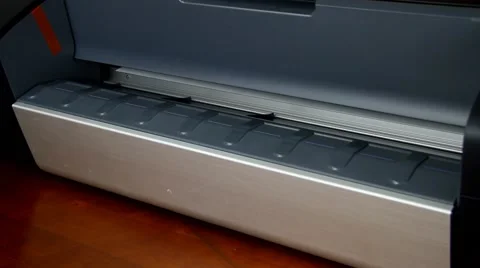 Large format printer in home office giclee printing situation Stock Footage 50449633