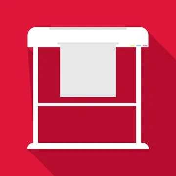 Large format printer icon, flat style Stock Illustration