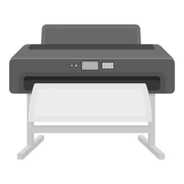 Large format printer icon in monochrome style isolated on white background Stock Illustration