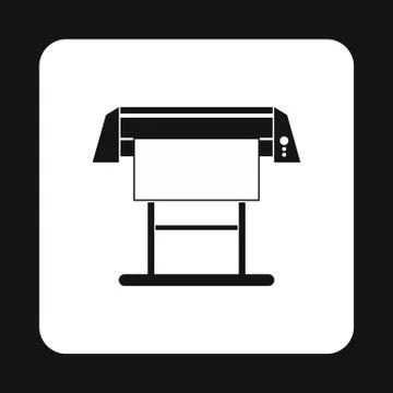 Large format printer icon, simple style Illustrazione stock