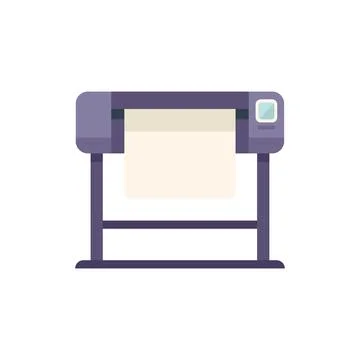 Large format printer printing blank paper roll Stock Illustration