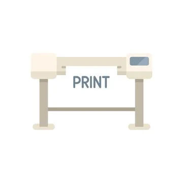 Large format printer printing on white background Stock Illustration