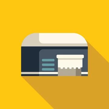 Large format printer standing on yellow background with long shadow Ilustración de archivo