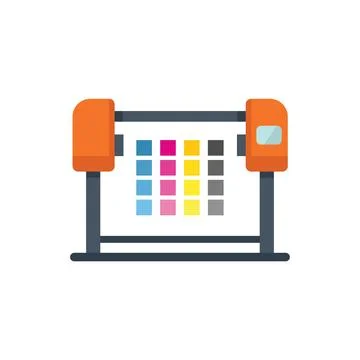 Large format printer using cmyk color model for printing service advertisemen Stock Illustration