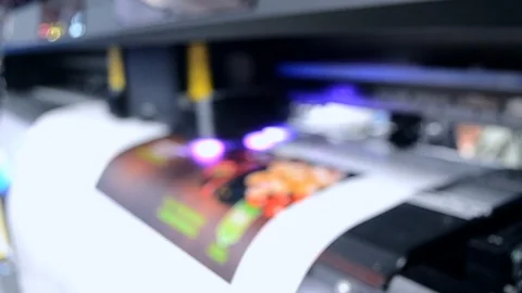 Large format printer works close-up. Stock Footage 105103501