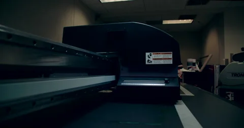 Large Format UV Photo Printer Printing Image Stock Footage 168098325