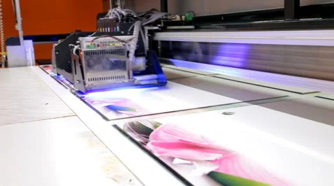 Large format UV printer Stock Footage 49364789