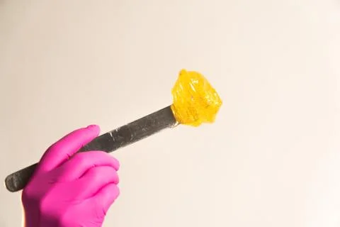 Large frame spatula sugar paste for hair removal Stock Photos