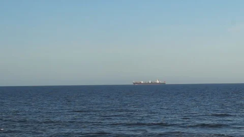 Large Freight Boat in the Distance 動画素材 86073315