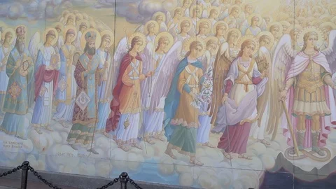 Large fresco of all saints Video stock 123486355