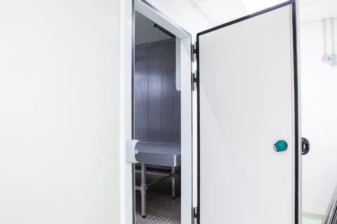 Large fridge designed as a workspace Stock Photos