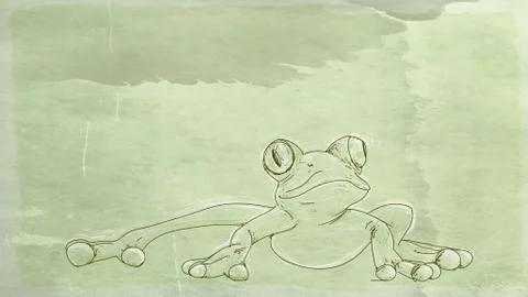 A large frog, banner Stock Illustration
