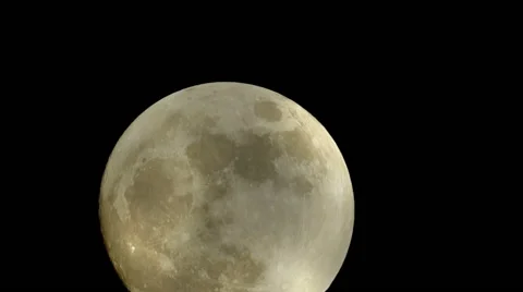Large Full Golden Moon in Clouds Stock Footage 47841844