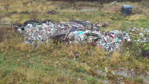 Large garbage dump Stock Footage 142588925