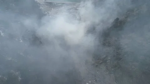 Large garbage landfill, burning trash with loth of polluting smoke Stock Footage 170698980