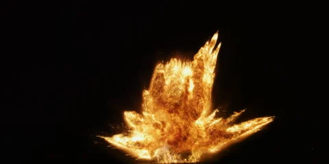 A large gasoline explosion rising in a smoke-darkened fiery cloud. Stock Footage 59124791