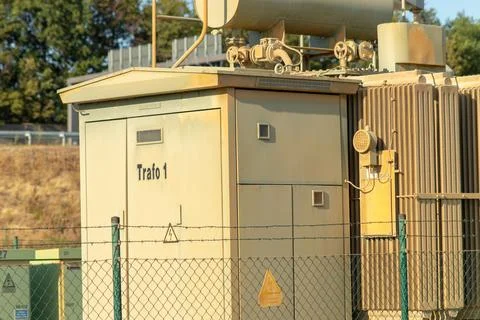 Large generator for a water pump at an open-cast mine Stock Photos