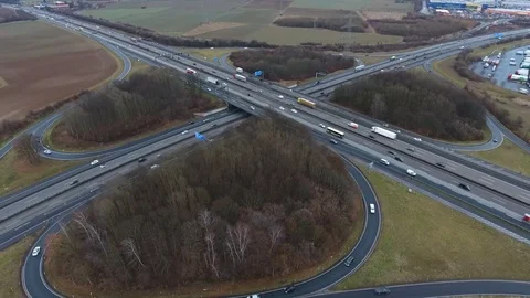 Large german highway interchange Видео 72195583
