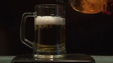 A large glass of cold and refreshing beer Stock Footage 75185517