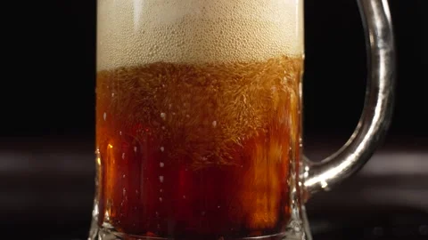 Large glass of dark beer Stock Footage 297004381
