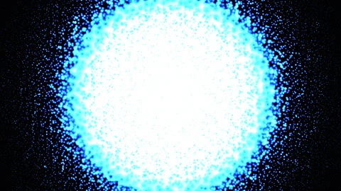 Large Globe of Dots Points Glowing Lights Forming Sun Stock Footage 143900147